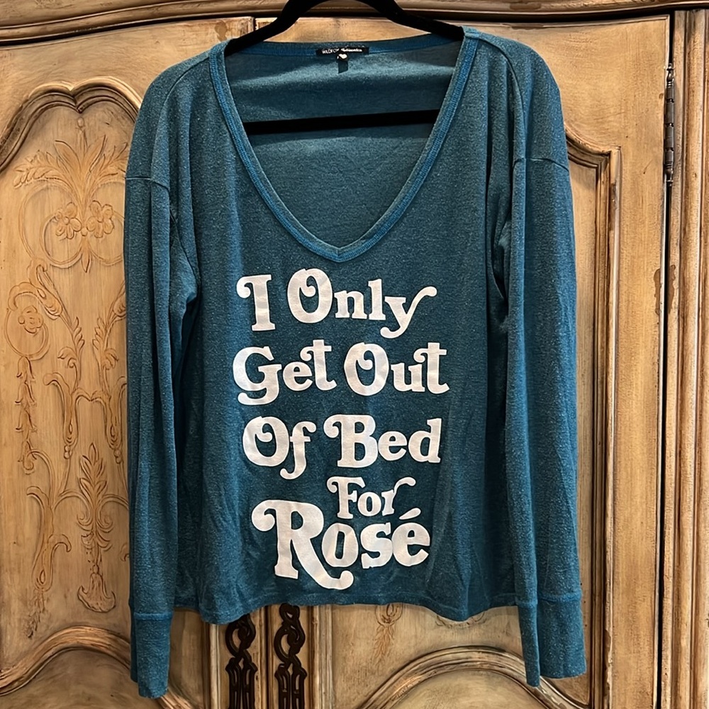 Wildfox I Only Get Out Of Bed For Rosé Pajama Set - Picture 2 of 7